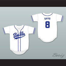Load image into Gallery viewer, Crash Davis 8 Durham Bulls Retro Button Down White Baseball Jersey
