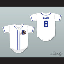 Load image into Gallery viewer, Crash Davis 8 Durham Bulls Button Down White Baseball Jersey