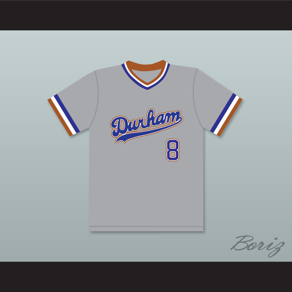 Crash Davis 8 Durham Bulls Gray Baseball Jersey 2