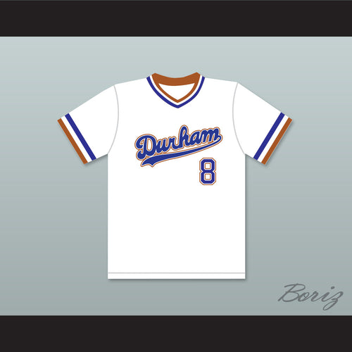 Crash Davis 8 Durham Bulls White Baseball Jersey 2