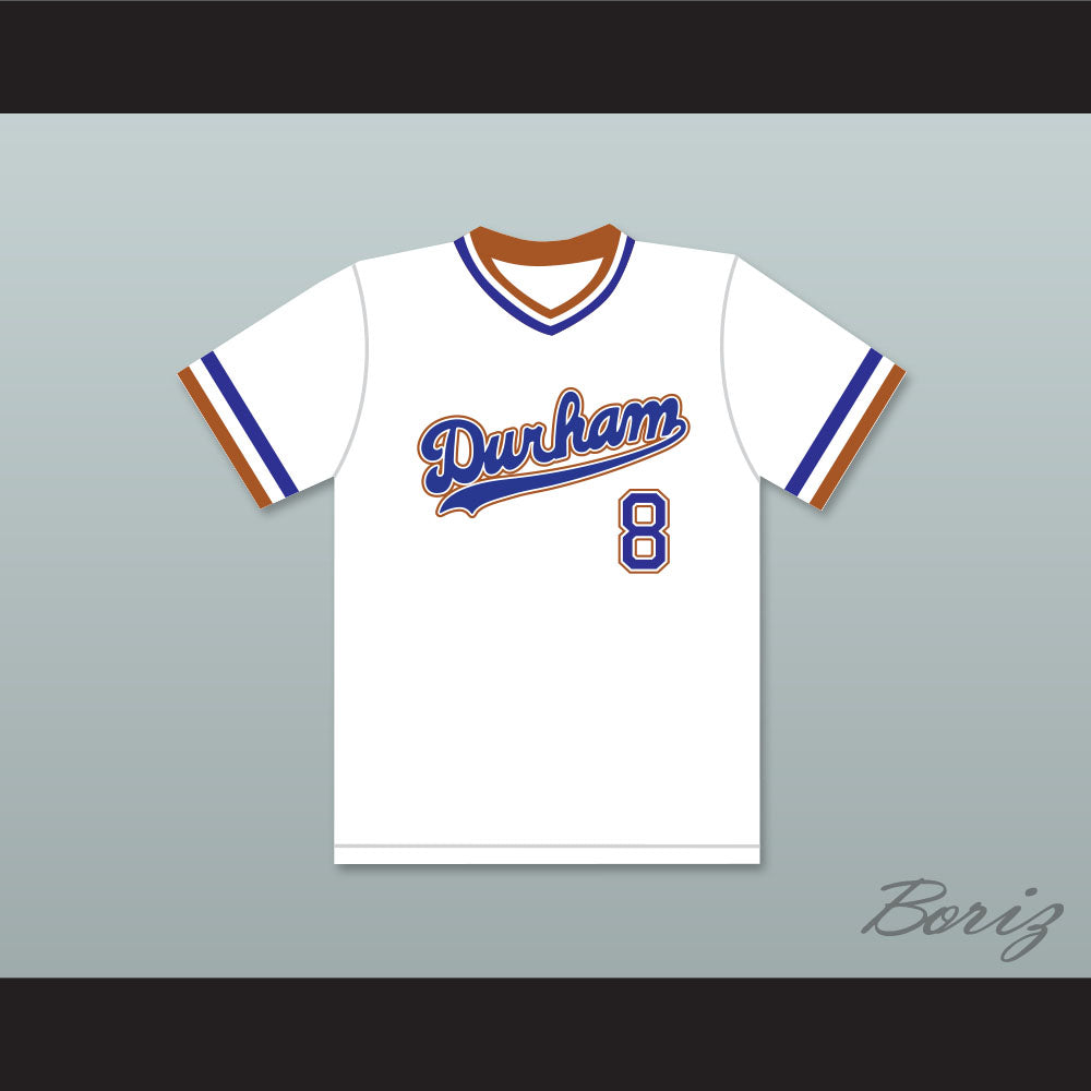 Crash Davis 8 Durham Bulls White Baseball Jersey 2