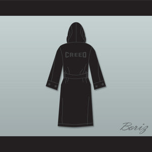 Adonis 'Creed' Johnson Black Satin Full Boxing Robe with Hood Creed II