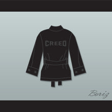 Load image into Gallery viewer, Adonis &#39;Creed&#39; Johnson Black Satin Half Boxing Robe Creed II