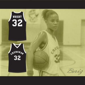 Monica Wright 32 Crenshaw High School Black Basketball Jersey