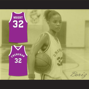 Monica Wright 32 Crenshaw High School Purple Basketball Jersey