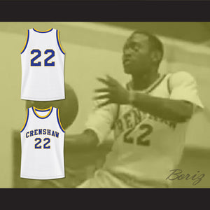 Quincy McCall 22 Crenshaw High School White Basketball Jersey Love and Basketball 2