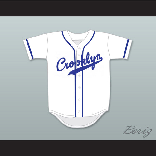 Crooklyn Blue On White Baseball Jersey