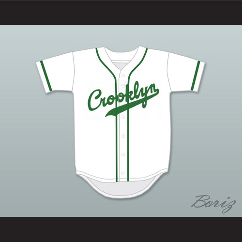 Crooklyn Green On White Baseball Jersey
