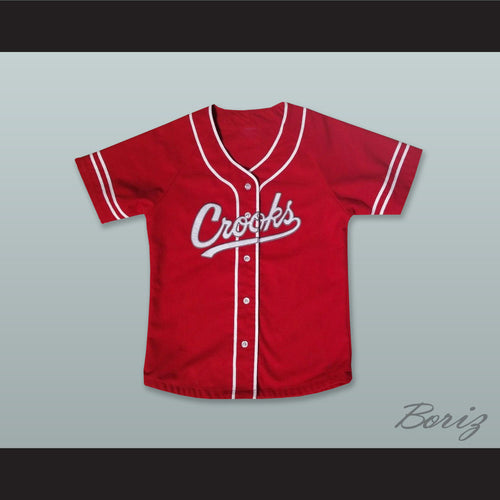 Crooks Red Button Down Baseball Jersey