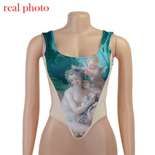 Load image into Gallery viewer, Cryptographic Fashion Aesthetic Print Crop Tops for Women Sleeveless Corset Vest Top Cropped Feminino Backless Club Top Tanks