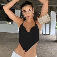 Load image into Gallery viewer, Cryptographic White Sleeveless Sexy Halter Rhombus Crop Tops for Women Rave Festival Backless Lacing Cropped Feminino Tops