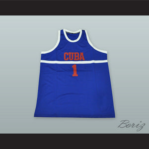 Cuba 1 National Team Blue Basketball Jersey