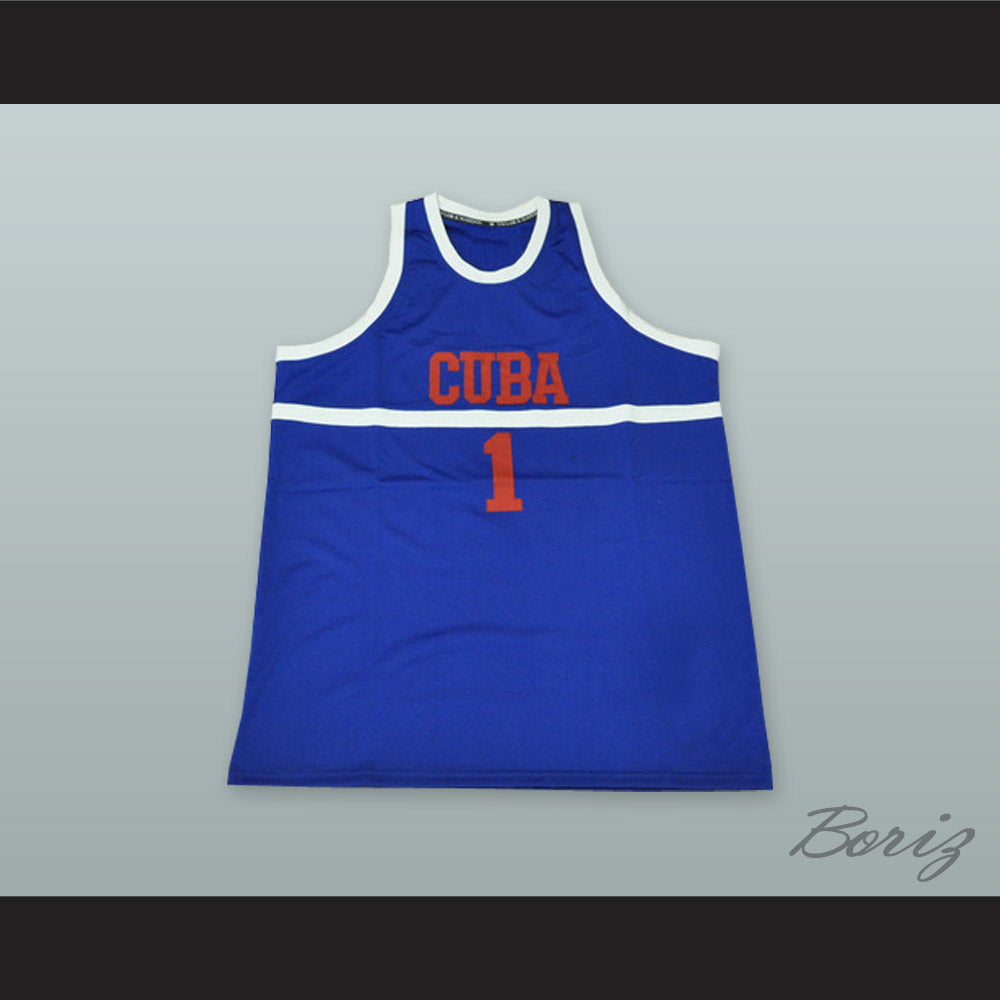 Cuba 1 National Team Blue Basketball Jersey