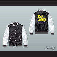 Load image into Gallery viewer, Def Jam Recordings Black/ White Varsity Letterman Satin Bomber Jacket 1