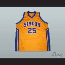 Load image into Gallery viewer, Derrick Rose 25 Simeon High School Yellow Basketball Jersey