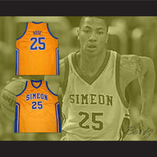Load image into Gallery viewer, Derrick Rose 25 Simeon High School Yellow Basketball Jersey