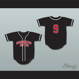 Designated Hitter 9 Black Baseball Jersey