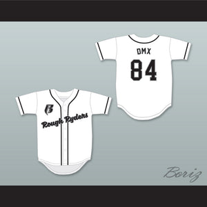 DMX 84 Rough Ryders White Baseball Jersey