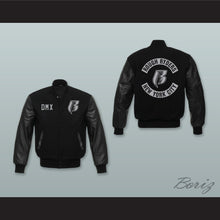 Load image into Gallery viewer, DMX Rough Ryders NYC Black Wool and Black Lab Leather Varsity Letterman Jacket