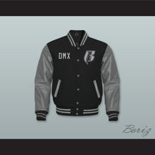 Load image into Gallery viewer, DMX Rough Ryders NYC Black Wool and Gray Lab Leather Varsity Letterman Jacket