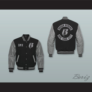 DMX Rough Ryders NYC Black Wool and Gray Lab Leather Varsity Letterman Jacket