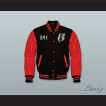 Load image into Gallery viewer, DMX Rough Ryders NYC Black Wool and Red Lab Leather Varsity Letterman Jacket