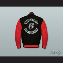 Load image into Gallery viewer, DMX Rough Ryders NYC Black Wool and Red Lab Leather Varsity Letterman Jacket