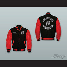Load image into Gallery viewer, DMX Rough Ryders NYC Black Wool and Red Lab Leather Varsity Letterman Jacket