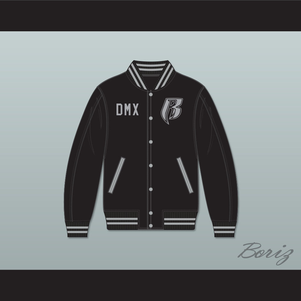 DMX Ruff Ryders Black Varsity Letterman Jacket-Style Sweatshirt
