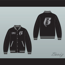 Load image into Gallery viewer, DMX Ruff Ryders Black Varsity Letterman Jacket-Style Sweatshirt