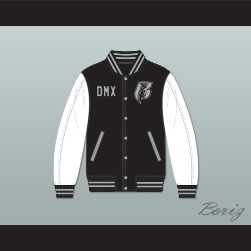 DMX Ruff Ryders Black and White Varsity Letterman Jacket-Style Sweatshirt