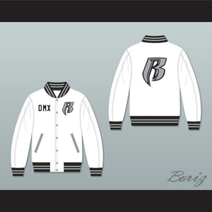 DMX Ruff Ryders White Varsity Letterman Jacket-Style Sweatshirt
