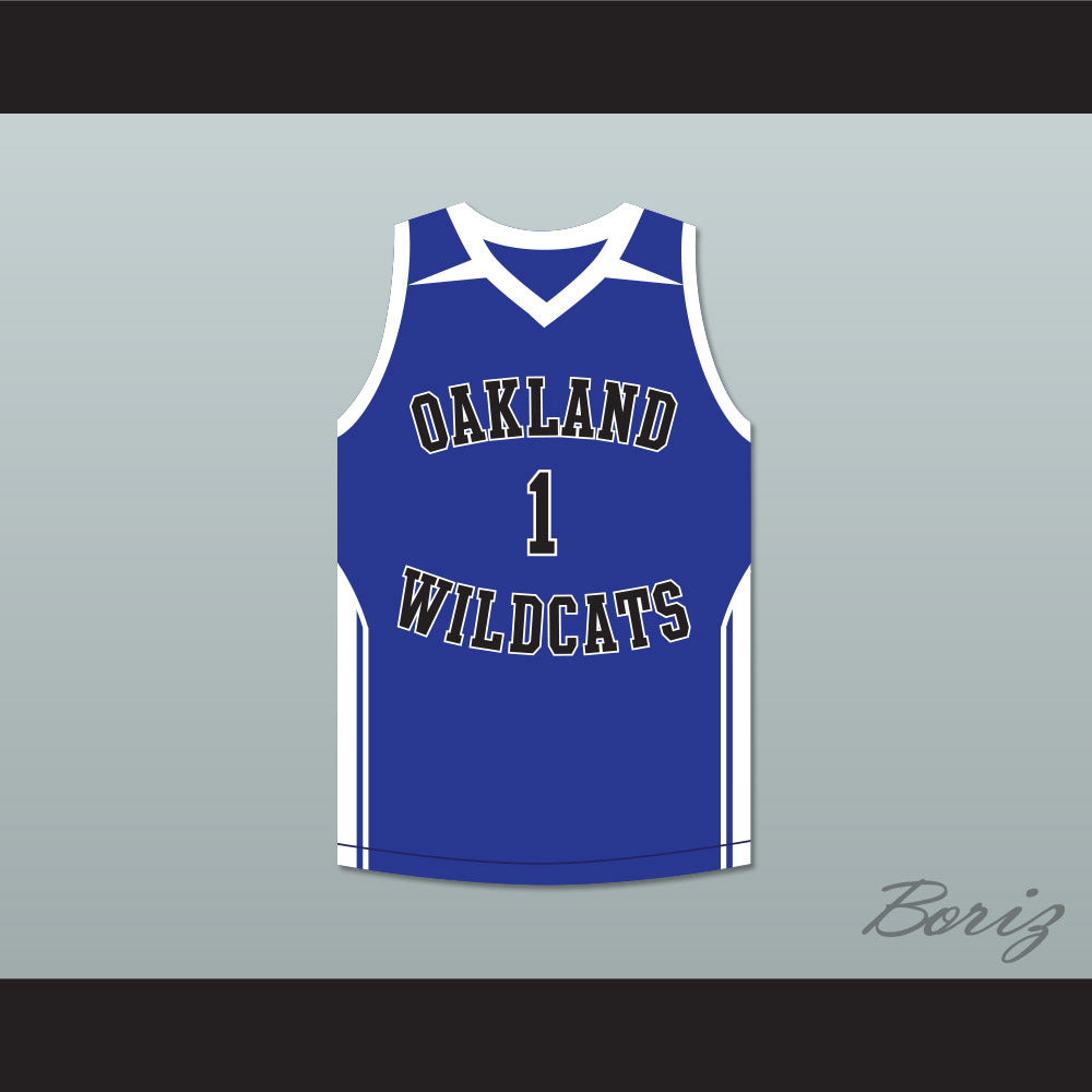 Damian Lillard 1 Oakland High School Wildcats Blue Basketball Jersey 2