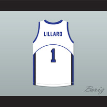 Load image into Gallery viewer, Damian Lillard 1 Oakland High School Wildcats White Basketball Jersey 2