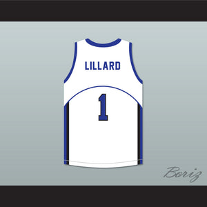 Damian Lillard 1 Oakland High School Wildcats White Basketball Jersey 2