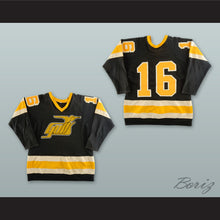 Load image into Gallery viewer, Dan Djakalovic 16 Hampton Gulls Black Hockey Jersey