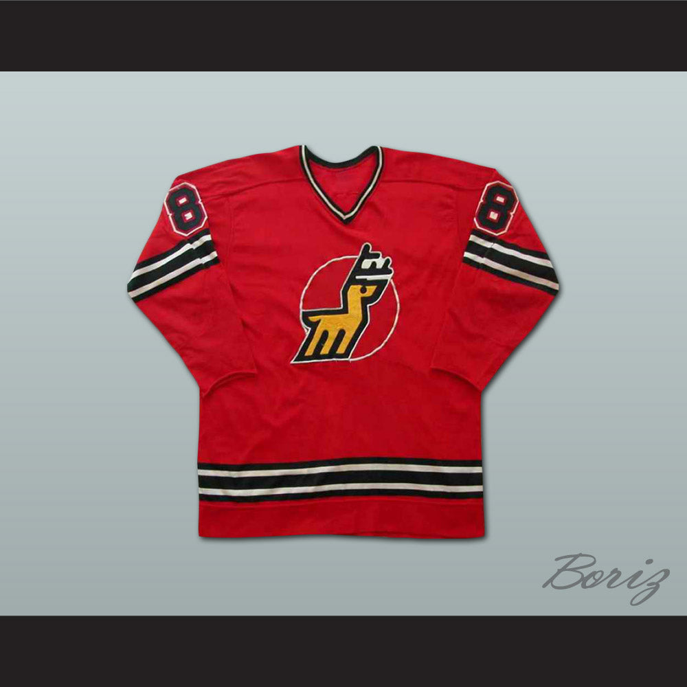 Danny Gruen 8 WHA Michigan Stags Red Hockey Jersey