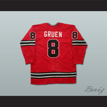 Load image into Gallery viewer, Danny Gruen 8 WHA Michigan Stags Red Hockey Jersey