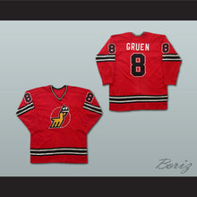 Load image into Gallery viewer, Danny Gruen 8 WHA Michigan Stags Red Hockey Jersey