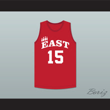 Load image into Gallery viewer, Chad Danforth 15 East High School Wildcats Red Practice Basketball Jersey