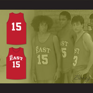 Chad Danforth 15 East High School Wildcats Red Practice Basketball Jersey
