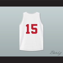 Load image into Gallery viewer, Chad Danforth 15 East High School Wildcats White Practice Basketball Jersey