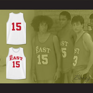 Chad Danforth 15 East High School Wildcats White Practice Basketball Jersey