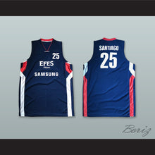Load image into Gallery viewer, Daniel Santiago 25 Anadolu Efes SK Istanbul Turkey Navy Blue Basketball Jersey