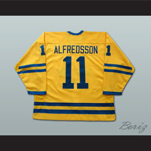 Load image into Gallery viewer, Daniel Alfredsson 11 Team Sweden Yellow Hockey Jersey