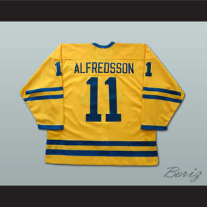 Daniel Alfredsson 11 Team Sweden Yellow Hockey Jersey