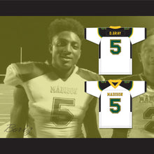 Load image into Gallery viewer, Danny Gray 5 James Madison High School Trojans White Football Jersey 2