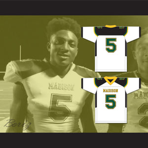 Danny Gray 5 James Madison High School Trojans White Football Jersey 1