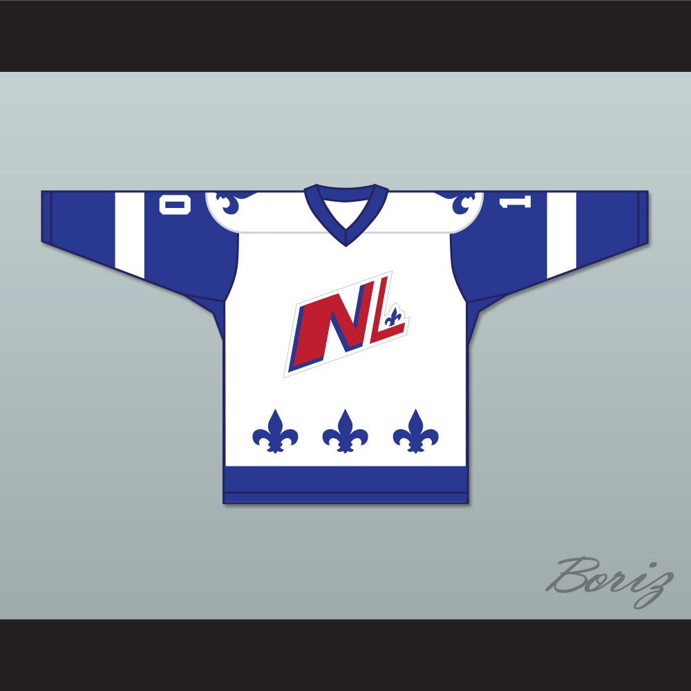 Danny Bouchard 10 Le National de Quebec White Hockey Jersey- Lance et compte (He Shoots, He Scores)