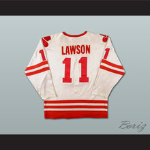 Load image into Gallery viewer, Danny Lawson 11 WHA Calgary Cowboys White Hockey Jersey